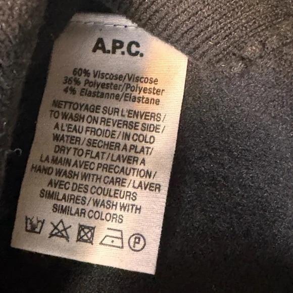 A.P.C. Black Textured Crewneck Sweater - Picture 5 of 5